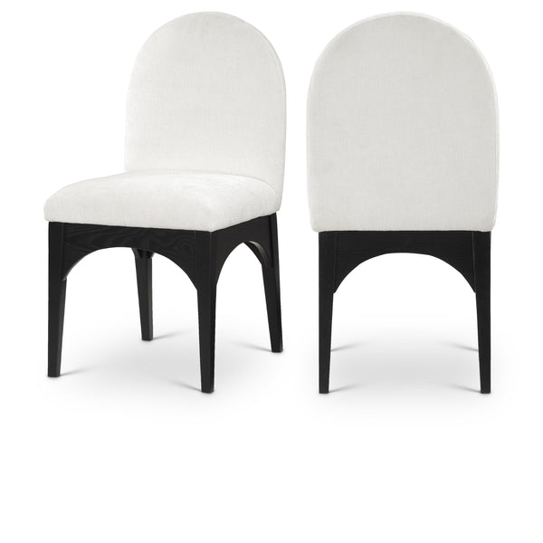 Meridian Waldorf Cream Chenille Fabric Dining Chair IMAGE 1