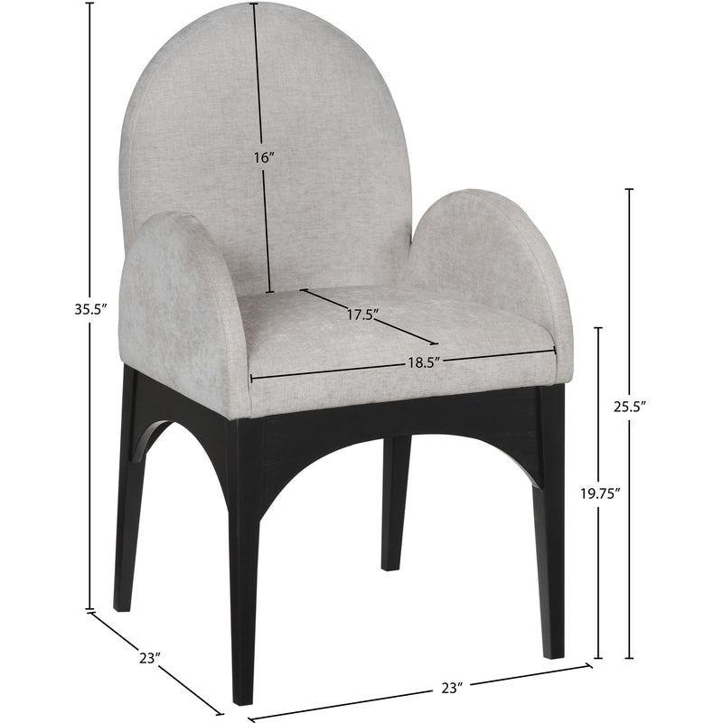 Meridian Waldorf Grey Chenille Fabric Dining Chair IMAGE 10