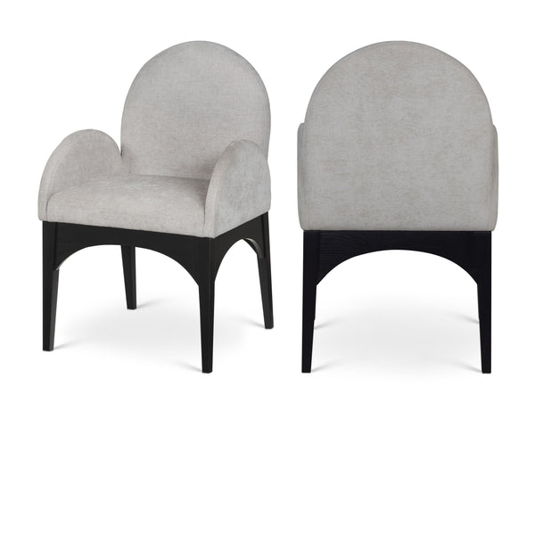 Meridian Waldorf Grey Chenille Fabric Dining Chair IMAGE 1