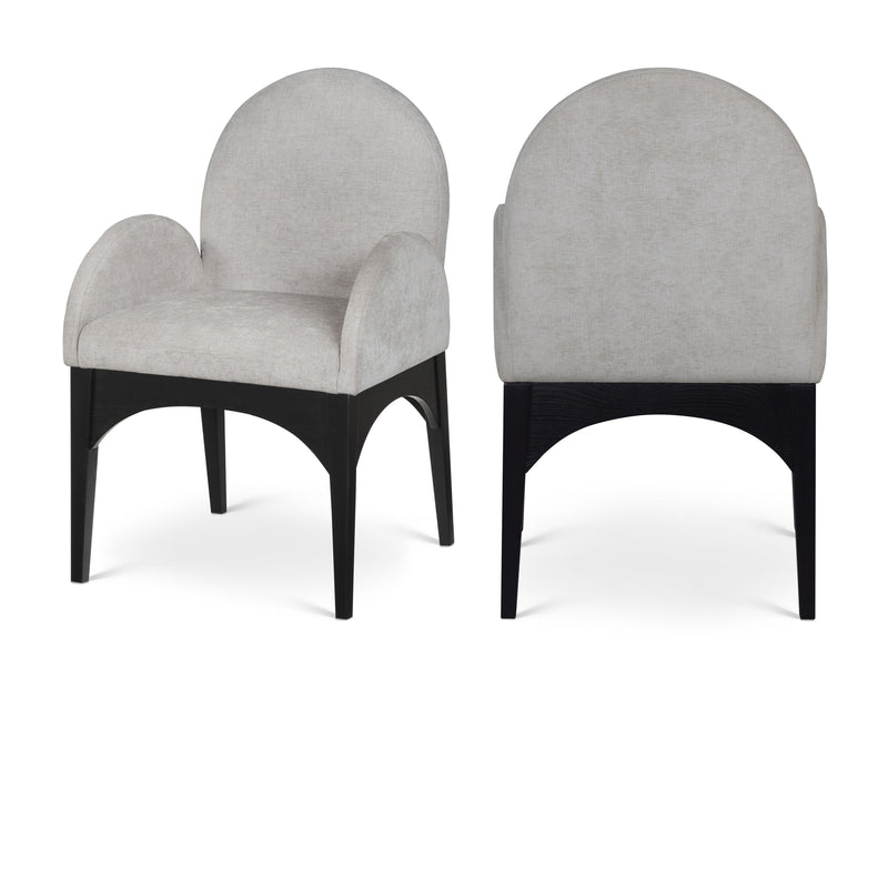 Meridian Waldorf Grey Chenille Fabric Dining Chair IMAGE 1