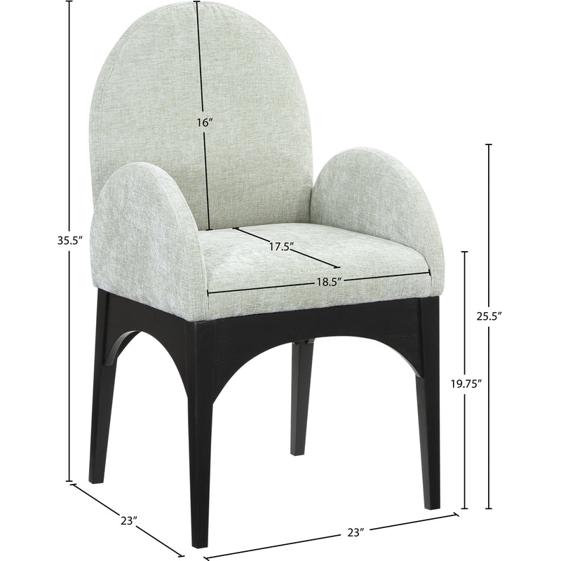 Meridian Waldorf Mint Chenille Fabric Dining Chair IMAGE 10