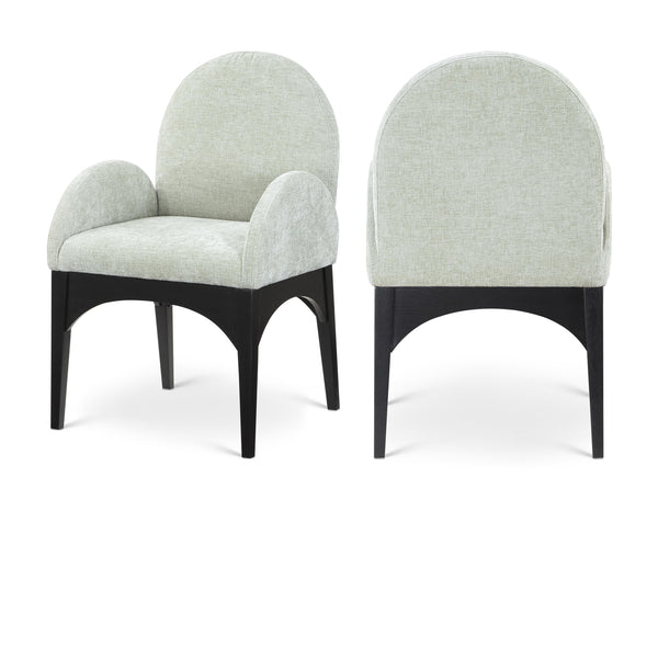 Meridian Waldorf Mint Chenille Fabric Dining Chair IMAGE 1