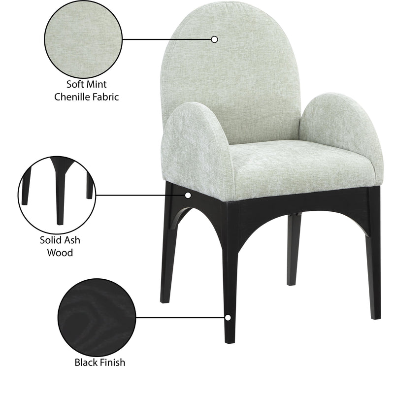 Meridian Waldorf Mint Chenille Fabric Dining Chair IMAGE 9