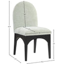 Meridian Waldorf Mint Chenille Fabric Dining Chair IMAGE 10