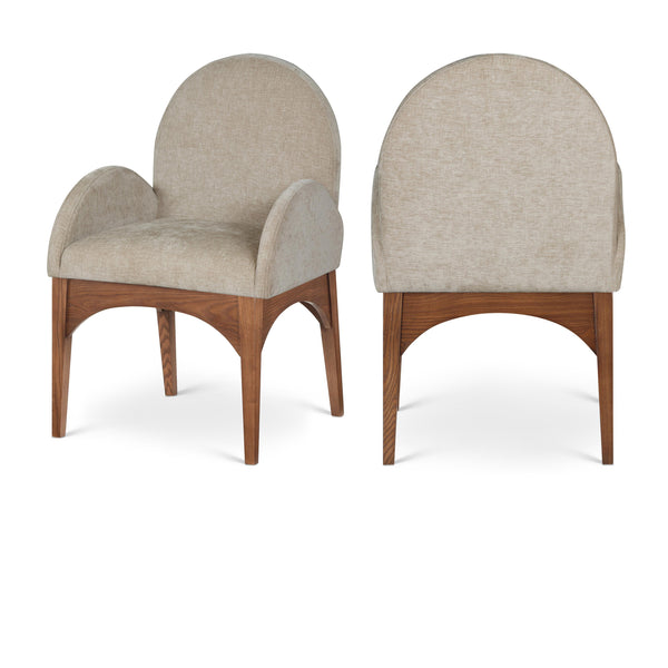 Meridian Waldorf Beige Chenille Fabric Dining Chair IMAGE 1