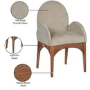 Meridian Waldorf Beige Chenille Fabric Dining Chair IMAGE 9