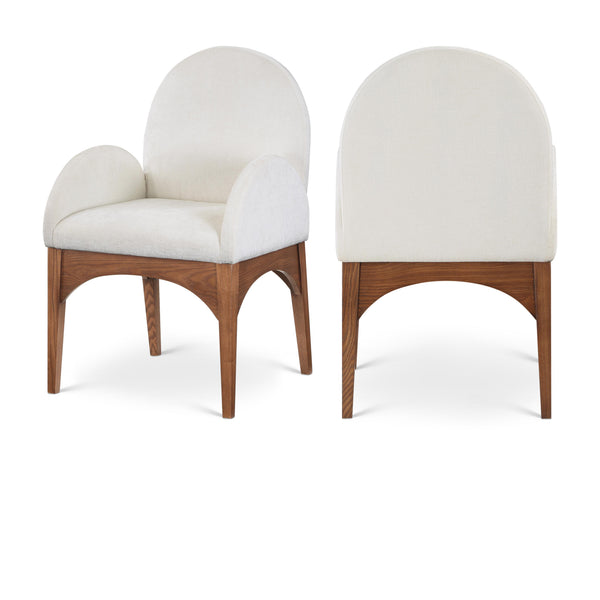 Meridian Waldorf Cream Chenille Fabric Dining Chair IMAGE 1