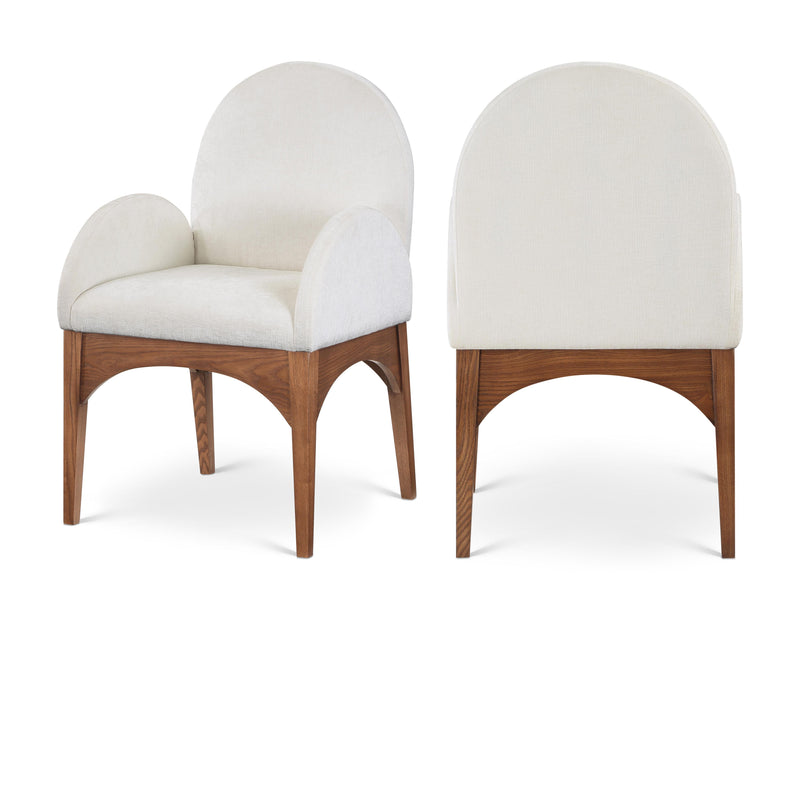 Meridian Waldorf Cream Chenille Fabric Dining Chair IMAGE 1