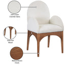 Meridian Waldorf Cream Chenille Fabric Dining Chair IMAGE 9