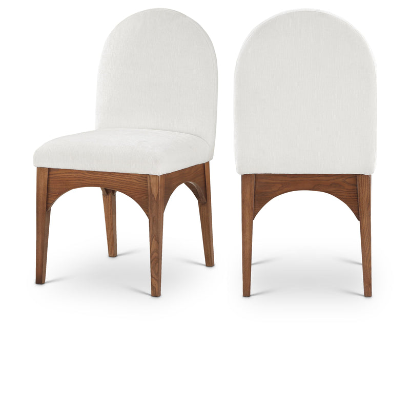 Meridian Waldorf Cream Chenille Fabric Dining Chair IMAGE 1