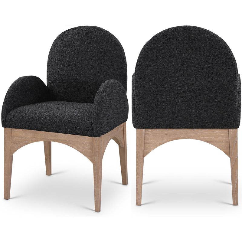 Meridian Waldorf Black Boucle Fabric Dining Chair IMAGE 1