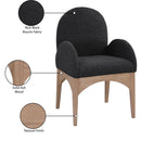 Meridian Waldorf Black Boucle Fabric Dining Chair IMAGE 8