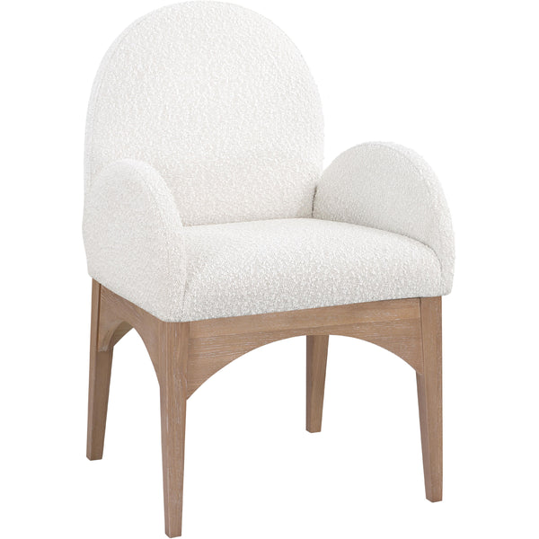 Meridian Waldorf Cream Boucle Fabric Dining Chair IMAGE 1