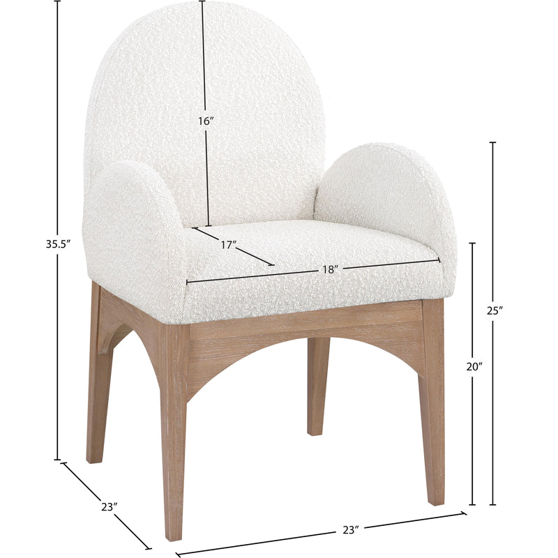 Meridian Waldorf Cream Boucle Fabric Dining Chair IMAGE 8