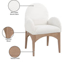 Meridian Waldorf Cream Boucle Fabric Dining Chair IMAGE 9