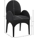 Meridian Waldorf Black Boucle Fabric Dining Chair IMAGE 10