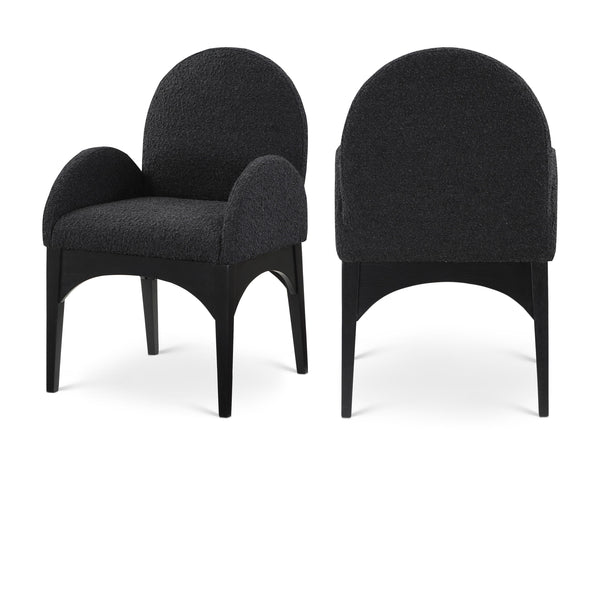 Meridian Waldorf Black Boucle Fabric Dining Chair IMAGE 1