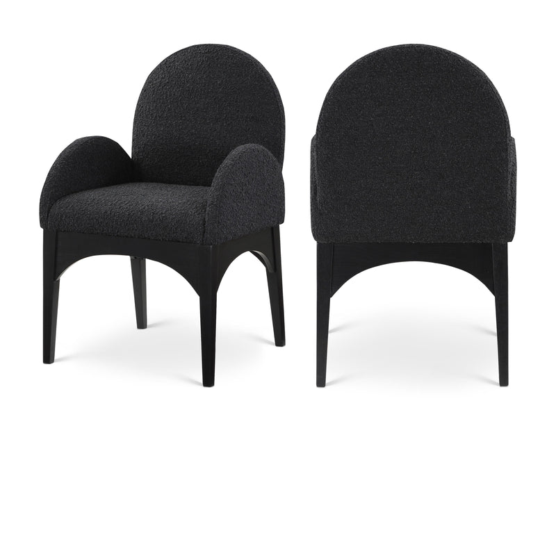 Meridian Waldorf Black Boucle Fabric Dining Chair IMAGE 1