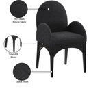 Meridian Waldorf Black Boucle Fabric Dining Chair IMAGE 9