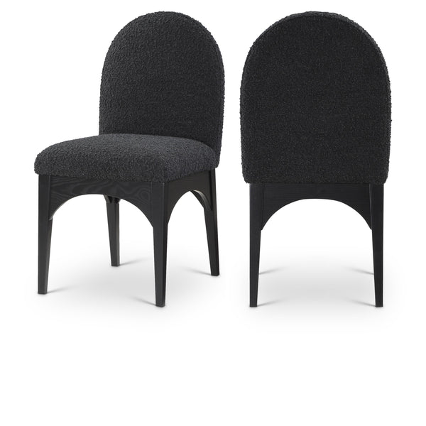 Meridian Waldorf Black Boucle Fabric Dining Chair IMAGE 1
