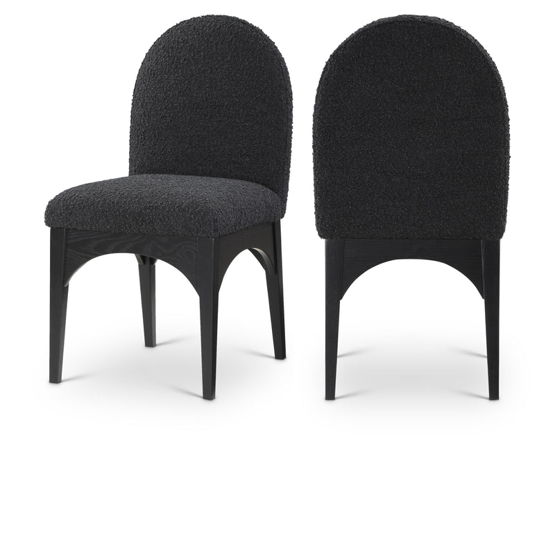 Meridian Waldorf Black Boucle Fabric Dining Chair IMAGE 1