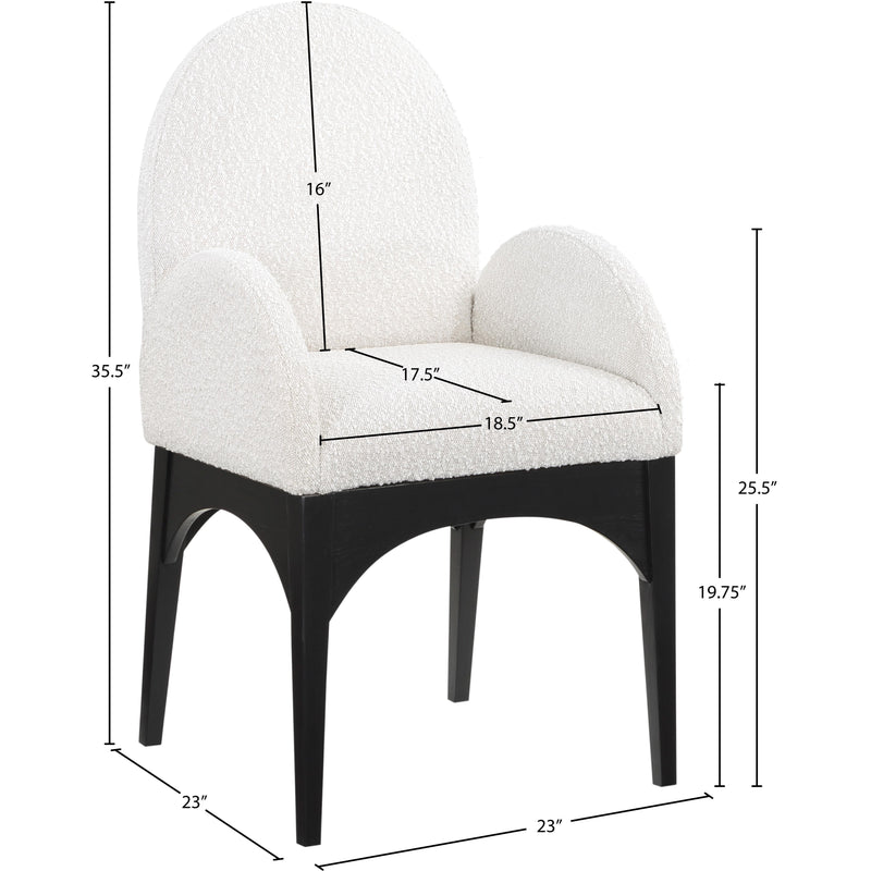 Meridian Waldorf Cream Boucle Fabric Dining Chair IMAGE 10