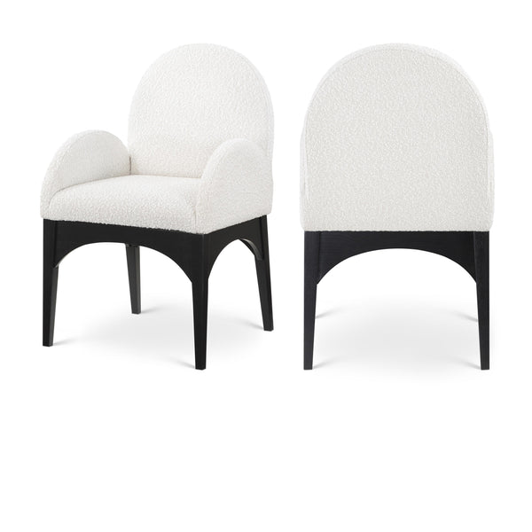 Meridian Waldorf Cream Boucle Fabric Dining Chair IMAGE 1