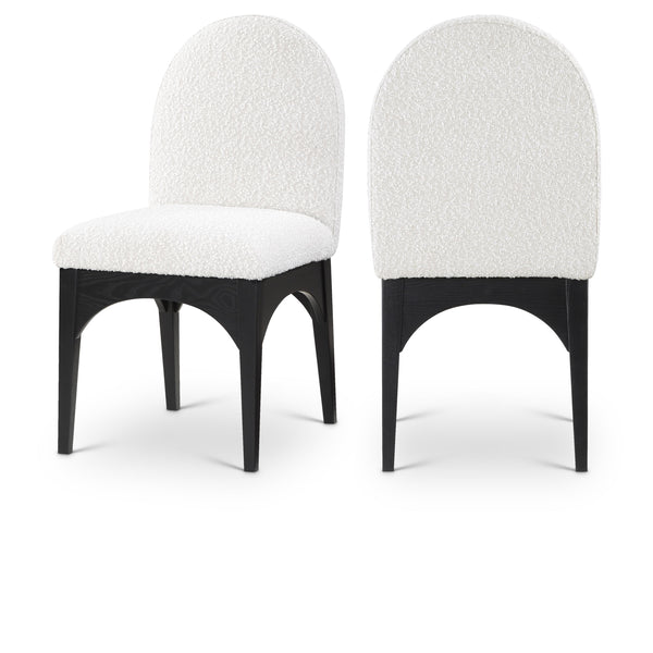 Meridian Waldorf Cream Boucle Fabric Dining Chair IMAGE 1