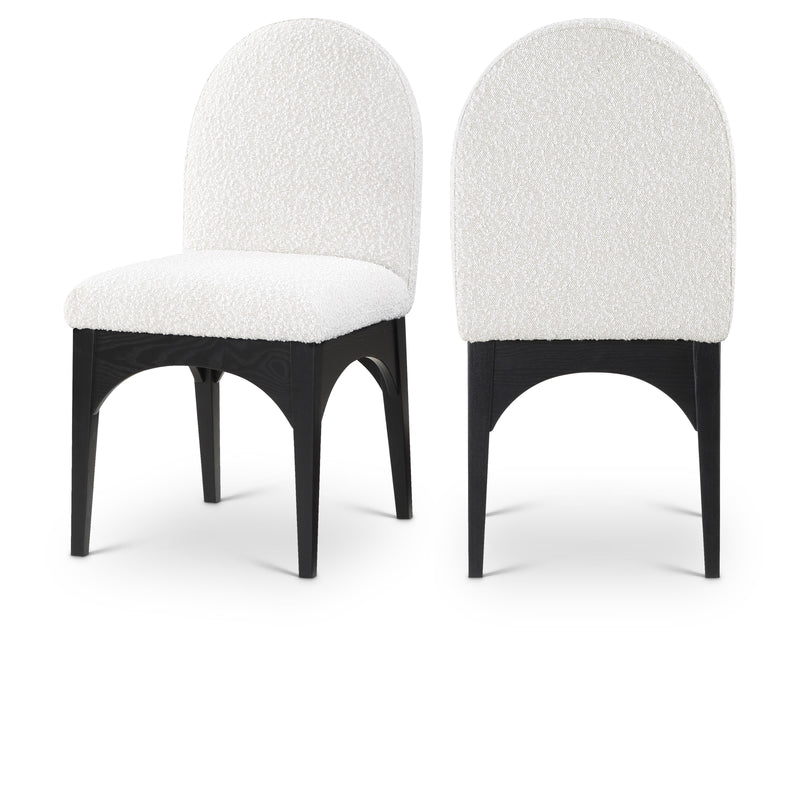 Meridian Waldorf Cream Boucle Fabric Dining Chair IMAGE 1
