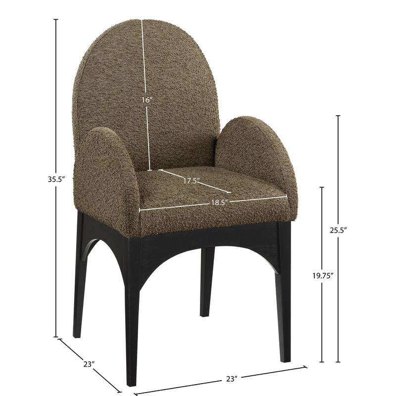 Meridian Waldorf Olive Boucle Fabric Dining Chair IMAGE 10