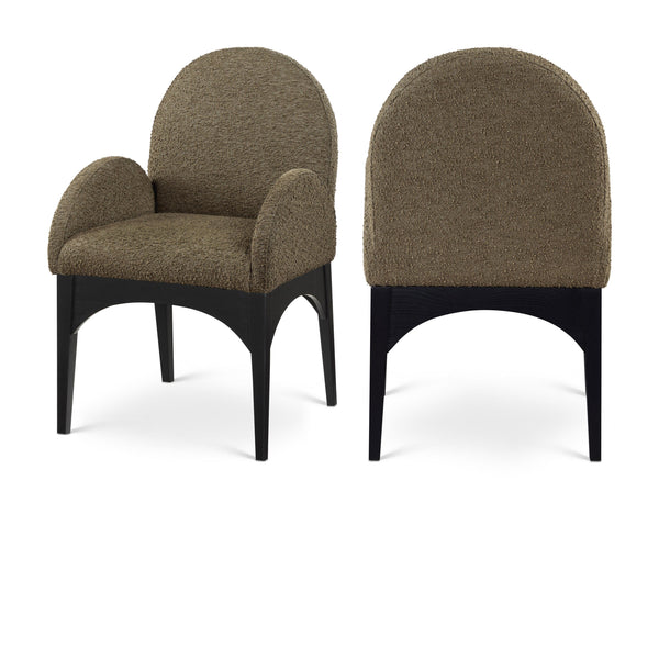 Meridian Waldorf Olive Boucle Fabric Dining Chair IMAGE 1