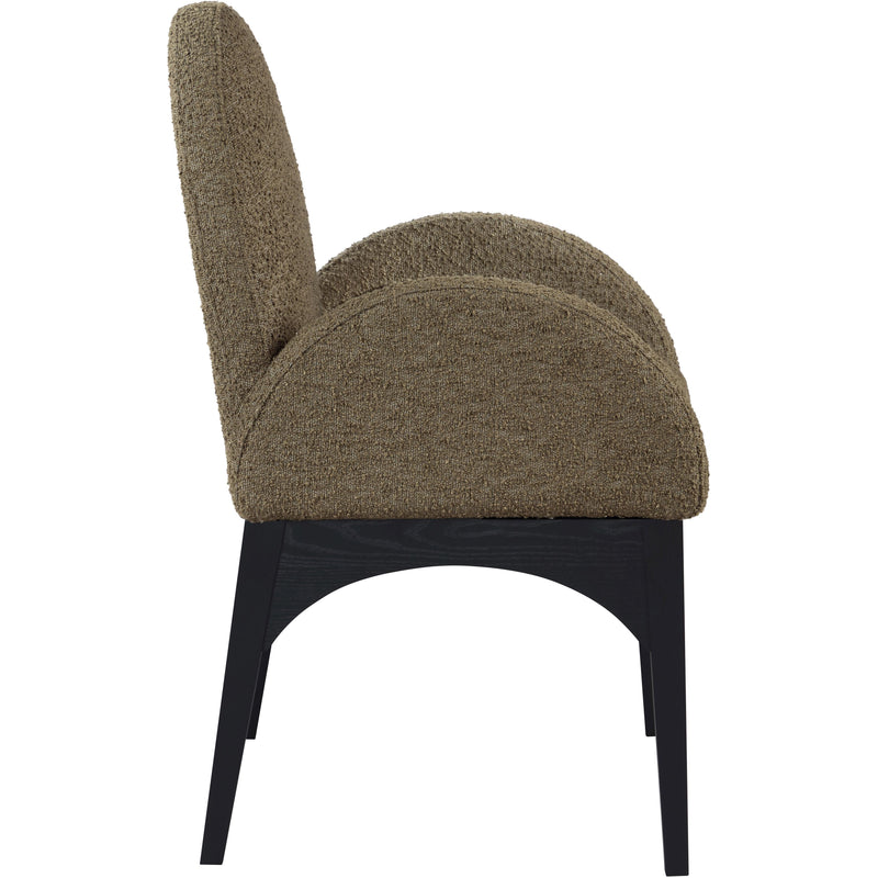 Meridian Waldorf Olive Boucle Fabric Dining Chair IMAGE 5