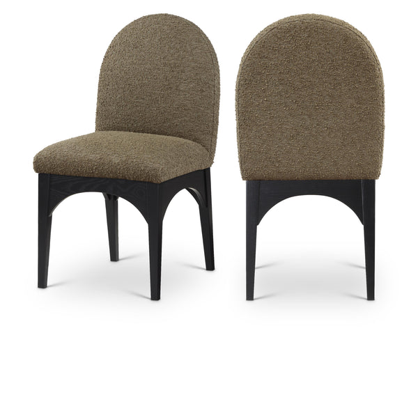 Meridian Waldorf Olive Boucle Fabric Dining Chair IMAGE 1