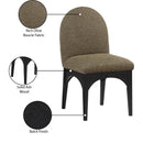 Meridian Waldorf Olive Boucle Fabric Dining Chair IMAGE 9