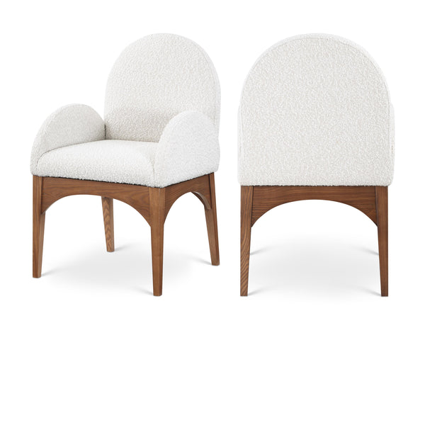 Meridian Waldorf Cream Boucle Fabric Dining Chair IMAGE 1