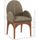 Meridian Waldorf Olive Boucle Fabric Dining Chair IMAGE 10