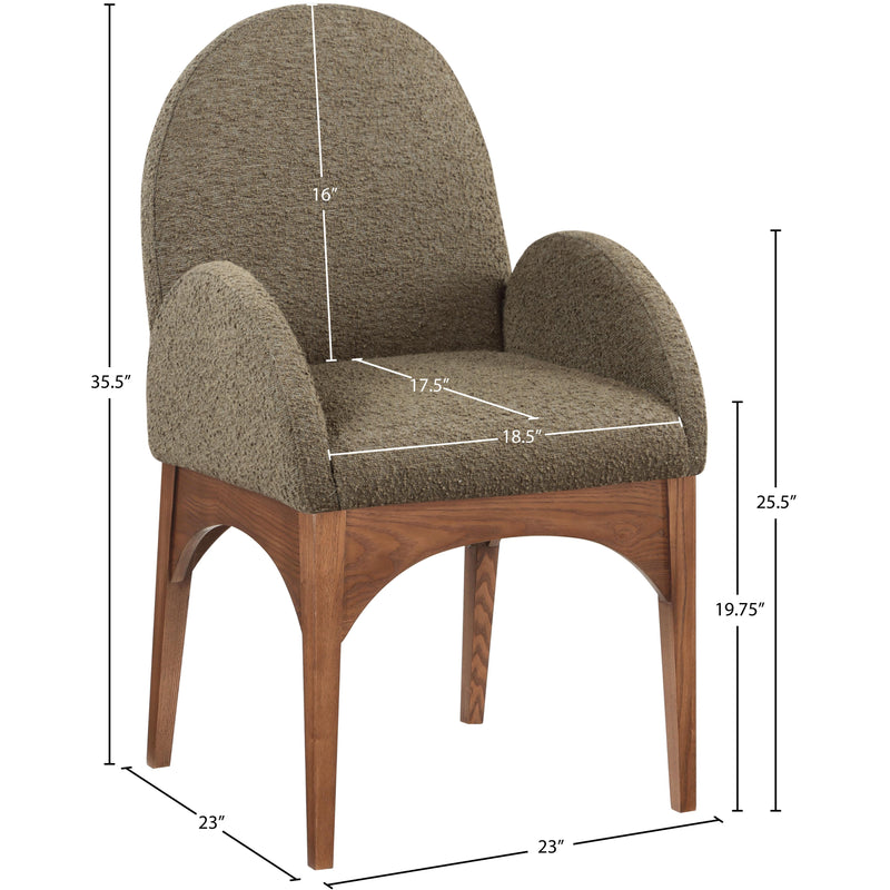 Meridian Waldorf Olive Boucle Fabric Dining Chair IMAGE 10