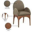 Meridian Waldorf Olive Boucle Fabric Dining Chair IMAGE 9