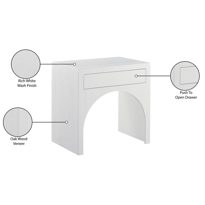 Meridian August White Night Stand IMAGE 10