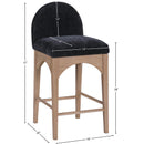 Meridian Waldorf Black Chenille Fabric Stool IMAGE 10