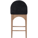 Meridian Waldorf Black Chenille Fabric Stool IMAGE 2