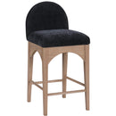 Meridian Waldorf Black Chenille Fabric Stool IMAGE 3