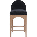 Meridian Waldorf Black Chenille Fabric Stool IMAGE 4