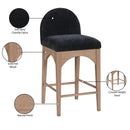 Meridian Waldorf Black Chenille Fabric Stool IMAGE 9