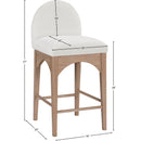 Meridian Waldorf Cream Chenille Fabric Stool IMAGE 10