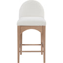 Meridian Waldorf Cream Chenille Fabric Stool IMAGE 4