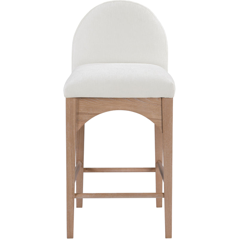 Meridian Waldorf Cream Chenille Fabric Stool IMAGE 4