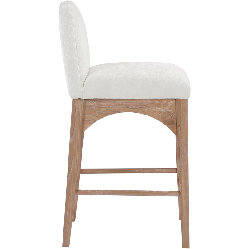 Meridian Waldorf Cream Chenille Fabric Stool IMAGE 5