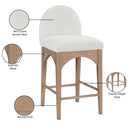 Meridian Waldorf Cream Chenille Fabric Stool IMAGE 9