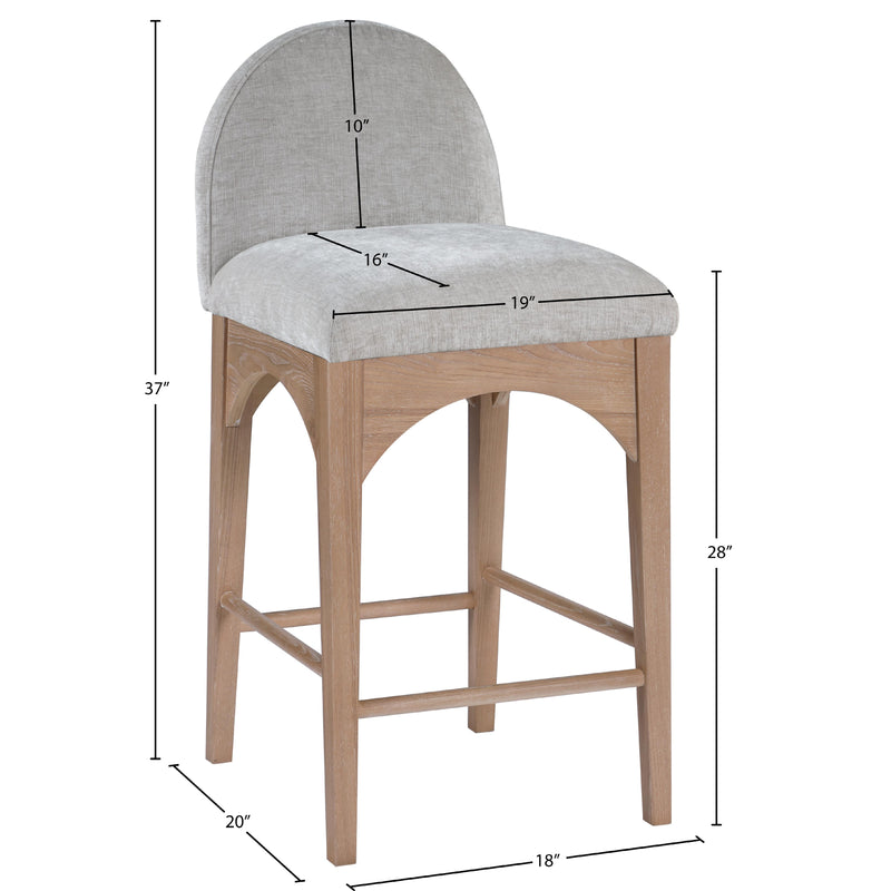 Meridian Waldorf Grey Chenille Fabric Stool IMAGE 10